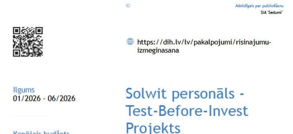 Solwit personāls - Test-Before-Invest Projekts