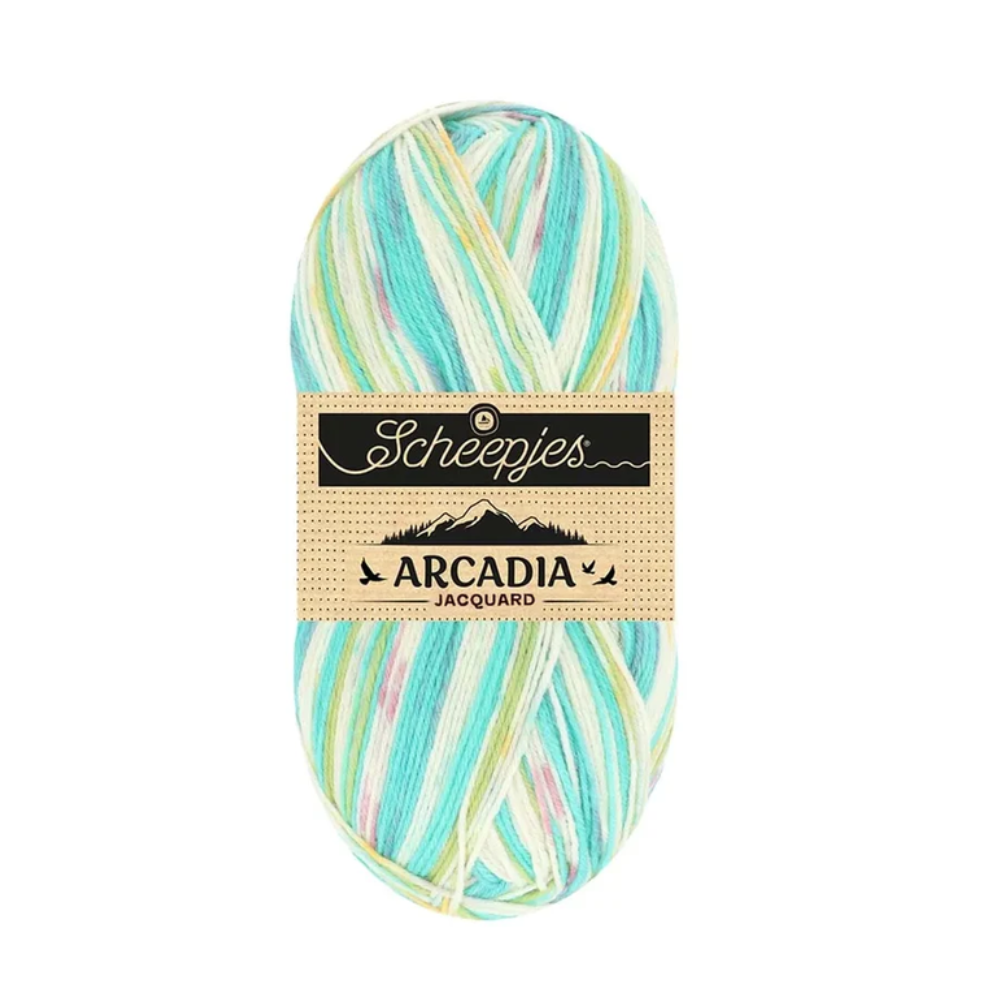 1003 Arcadia Jacquard / Scheepjes / 4-diegu zeķu dzija 100g 1003 Jūras akmentiņš