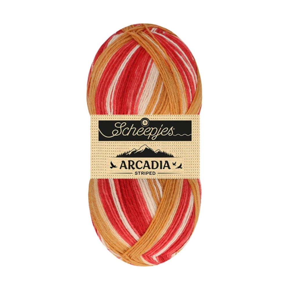 909 Arcadia Strped / Scheepjes / 4-diegu zeķu dzija 100g 909 Arktika