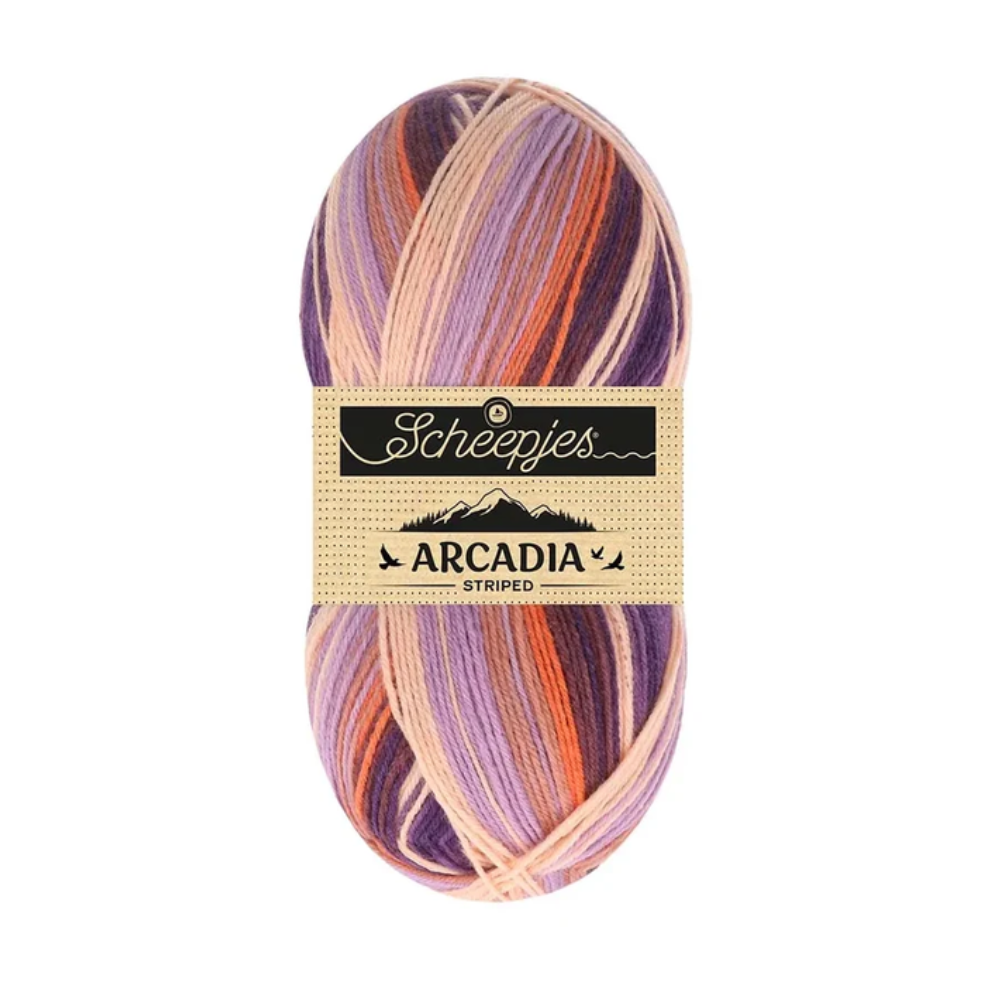 911 Arcadia Strped / Scheepjes / 4-diegu zeķu dzija 100g 911 Krēsla