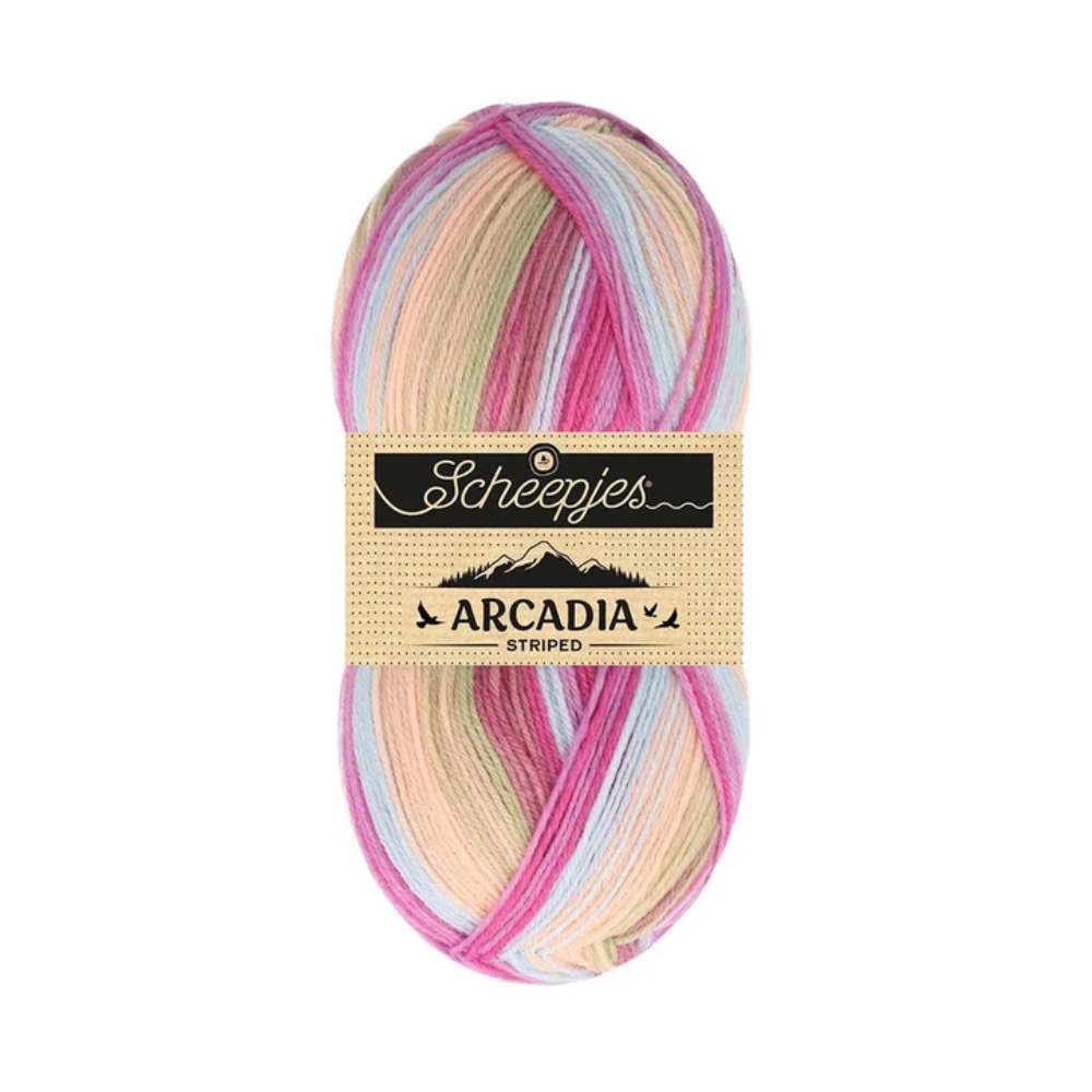 914 Arcadia Strped / Scheepjes / 4-diegu zeķu dzija 100g 914 Sonoras