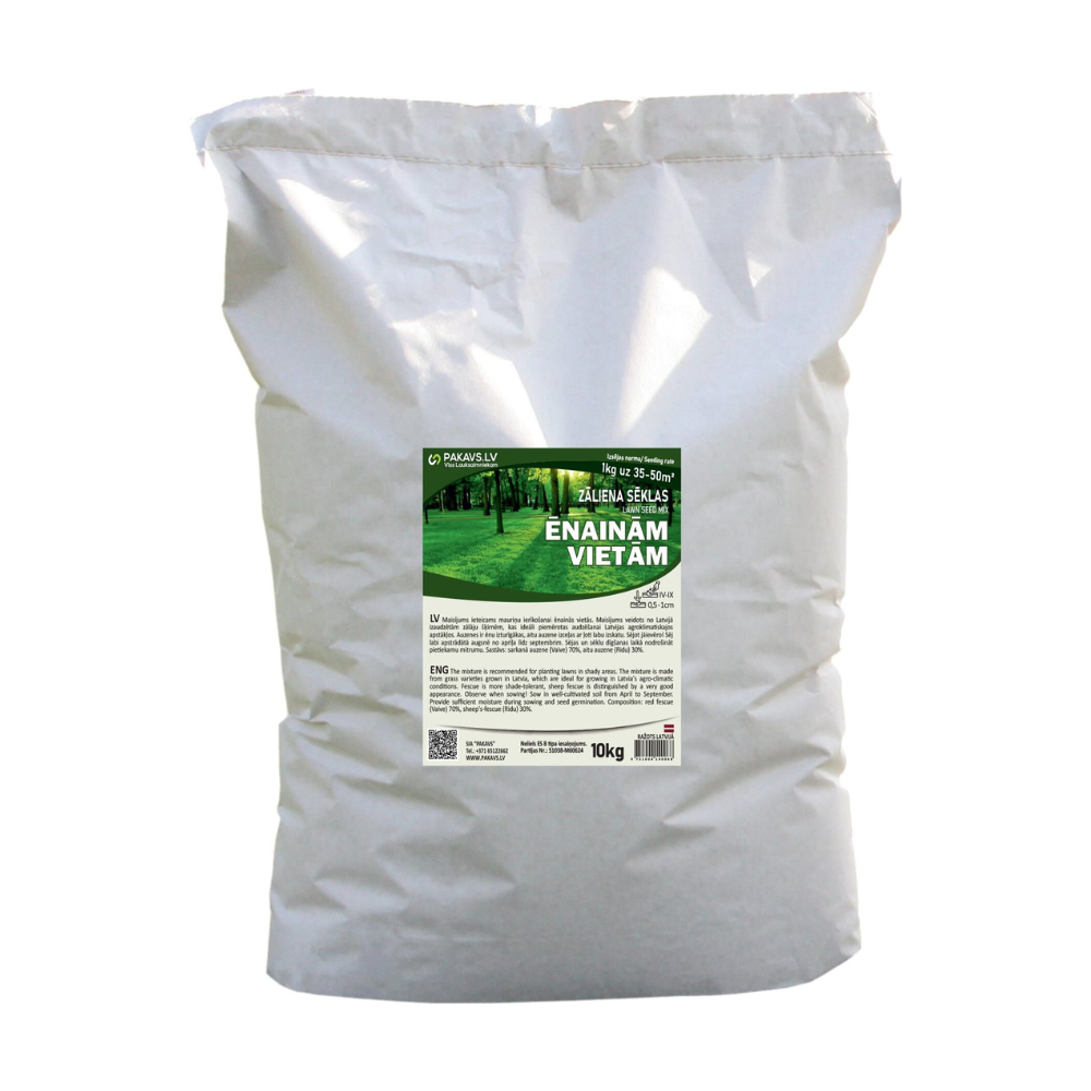 seklas-18 Ēnainām vietām zāliena sēklu maisījums 10kg